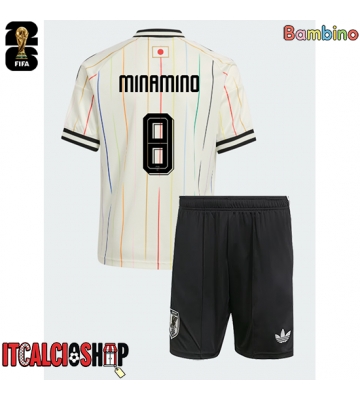Giappone Takumi Minamino #8 Seconda Maglia Bambino Mondiali 2026 Manica Corta (+ Pantaloni corti)